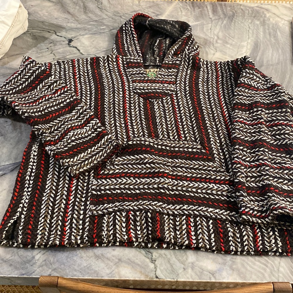 Baja Joe Mexican '70s Inspired Unisex Hoodie Poncho | Pre-Loved
